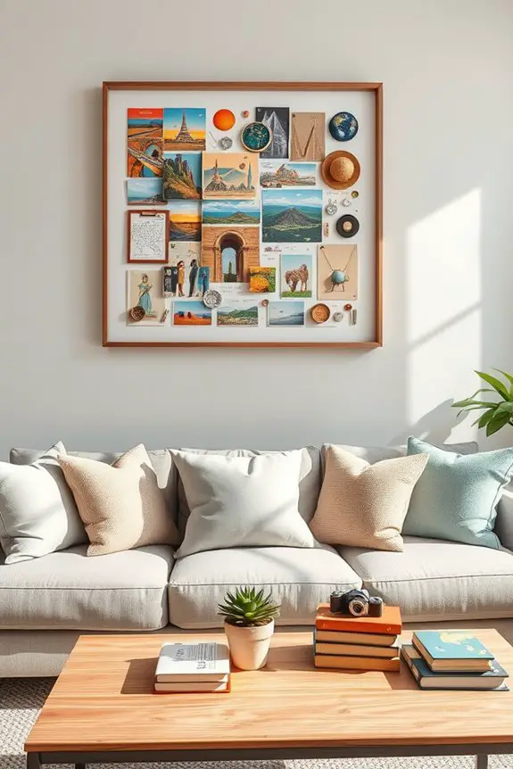 travel memories collage display