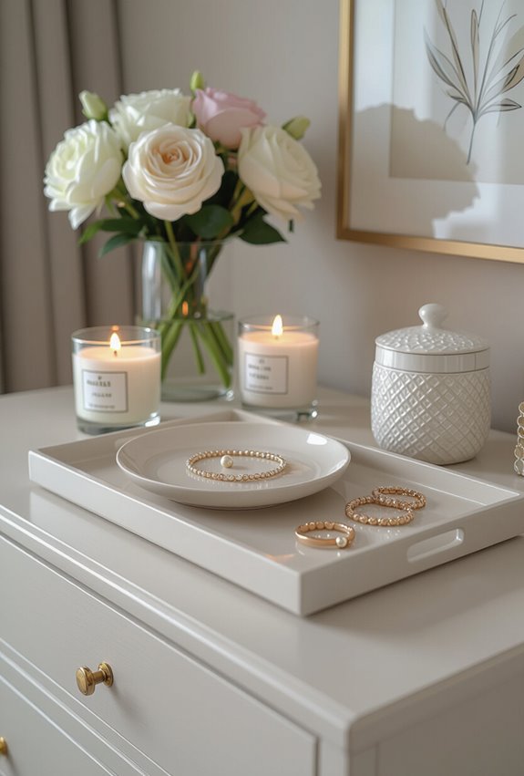 tray candles jewelry display