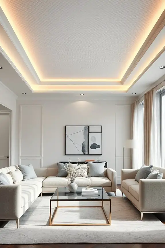 tray ceilings with lighting