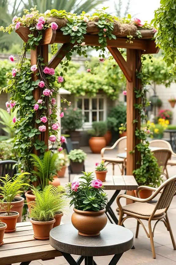 trellis design enhances cafe