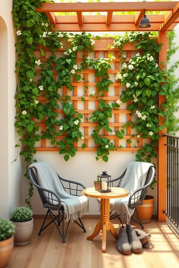 trellis with climbing plants
