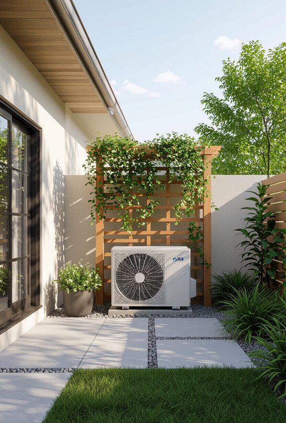 trellised climbing vine screen