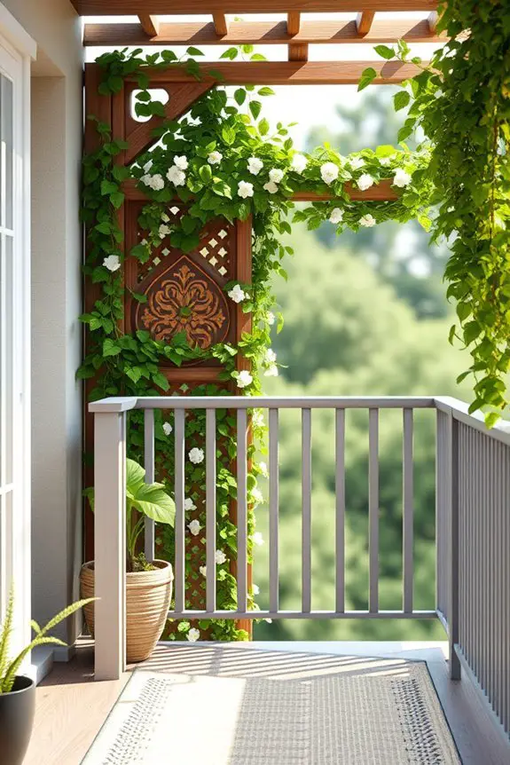 trellises enhance balcony gardens