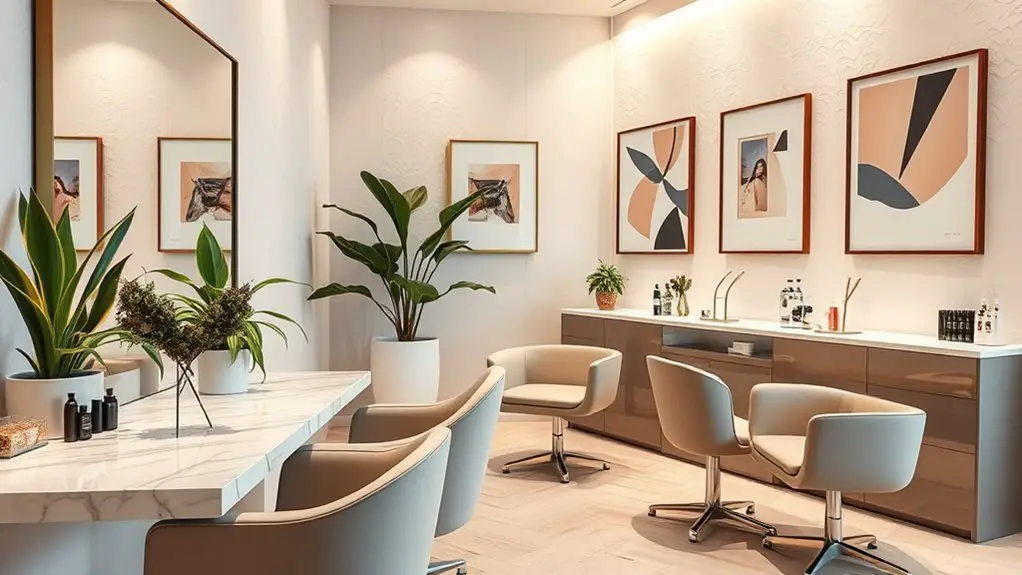 trendy beauty studio interiors