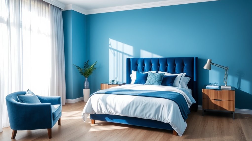 trendy blue bedroom designs