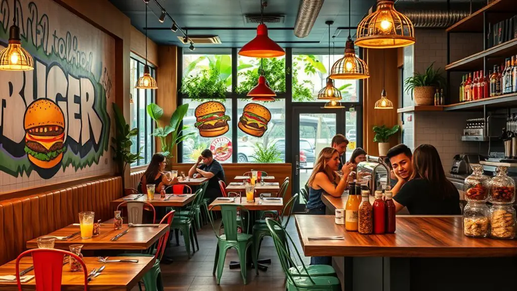 trendy burger shop interiors
