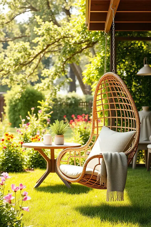 trendy comfortable outdoor seating