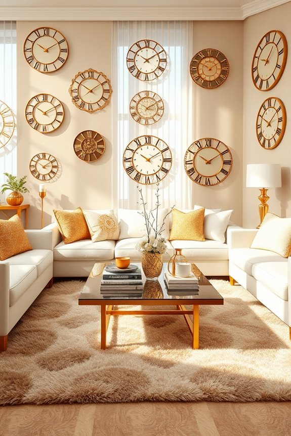 trendy gold wall clocks