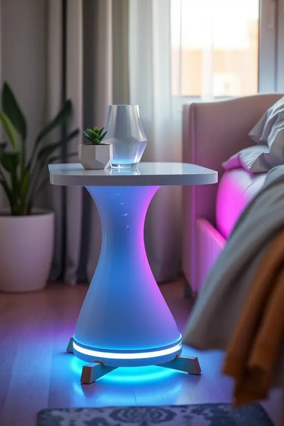 trendy neon side table