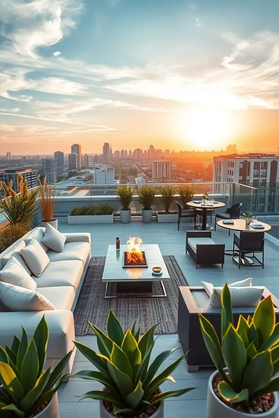 trendy rooftop garden retreat