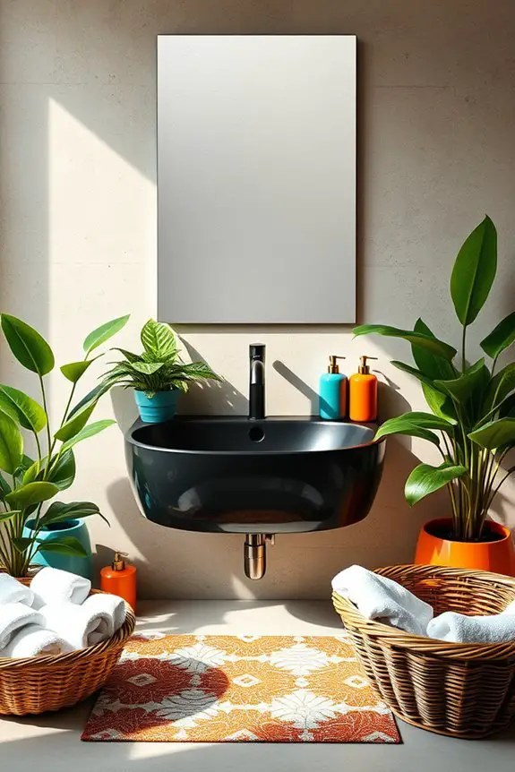 tropical accessories brighten sink