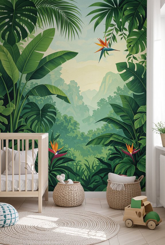 tropical adventure mural theme