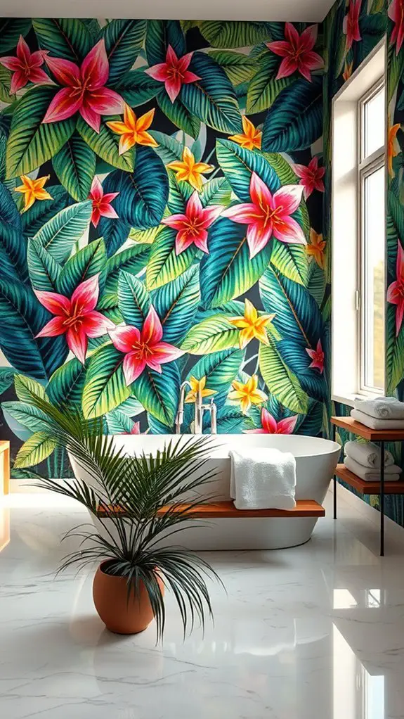 tropical artistic bathroom decor