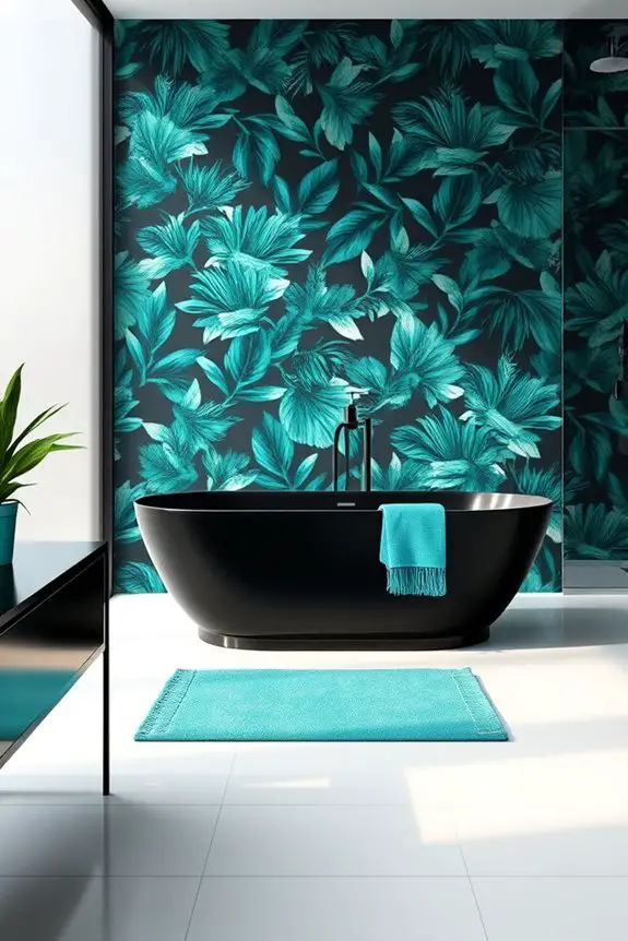 tropical black and teal oasis