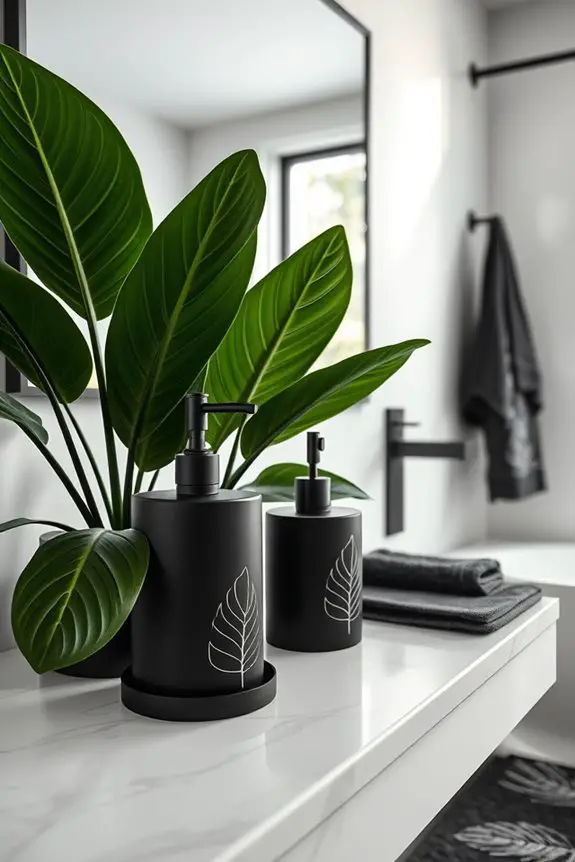 tropical black leaf accessories