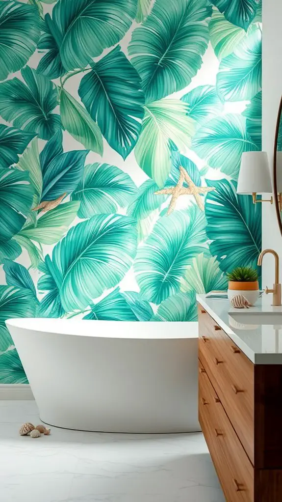 tropical coastal bathroom decor