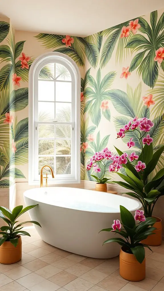 tropical color bathroom design