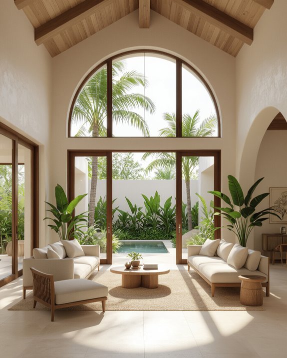 tropical indoor living oasis