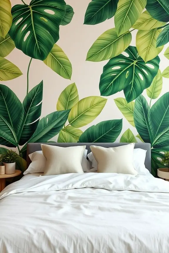 tropical leaf wall art