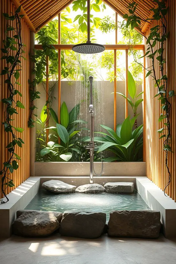 tropical open air shower experience