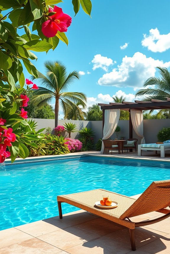 tropical paradise pool retreat