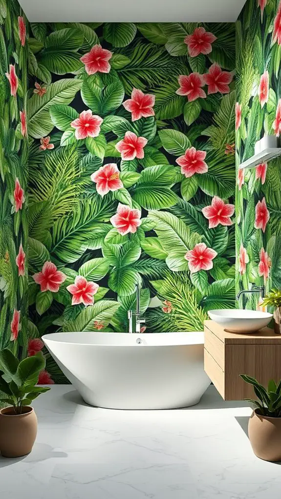 tropical patterns for bathrooms