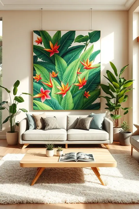 tropical plant art decor