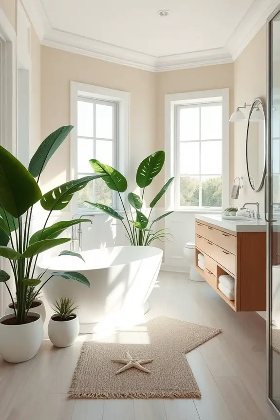 tropical plants enhance bathrooms