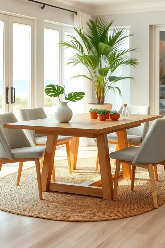 tropical plants enhance dining