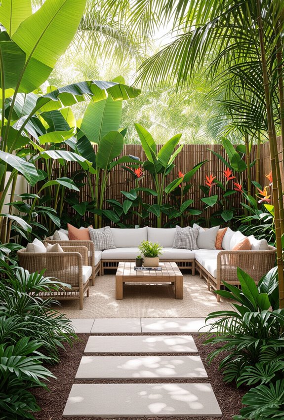 tropical seating area design