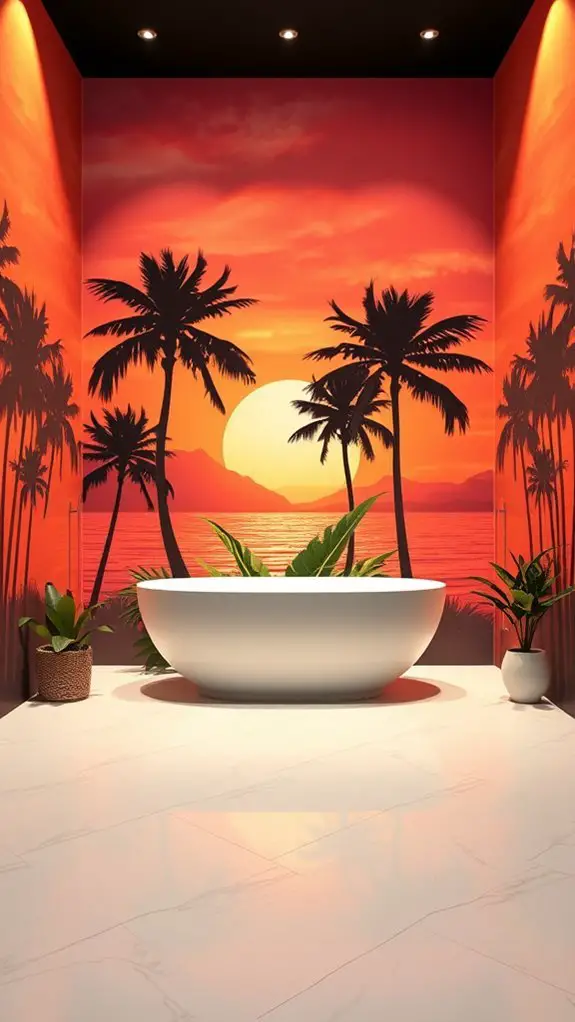 tropical sunset bathroom oasis
