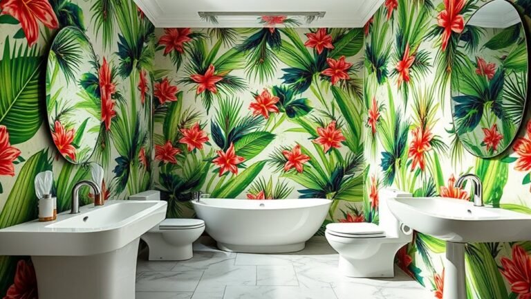 tropical wallpaper bathroom designs