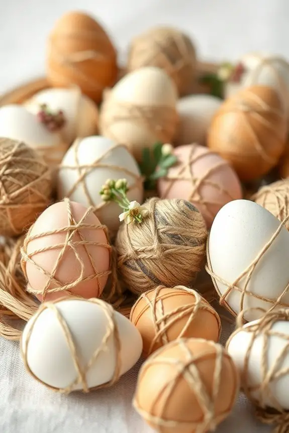 twine wrapped easter egg decorations