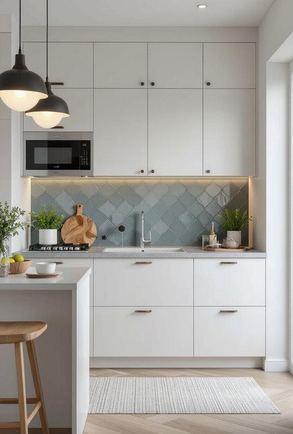 two tone backsplash coordinating elements