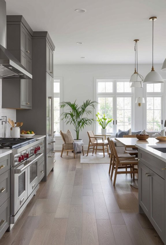 two tone gray zoned flooring