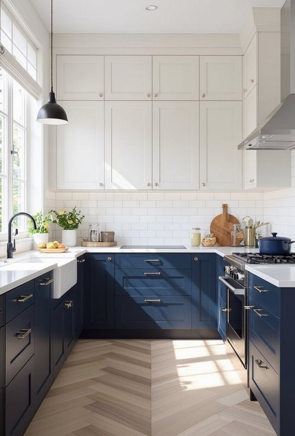 two tone kitchen cabinet styling