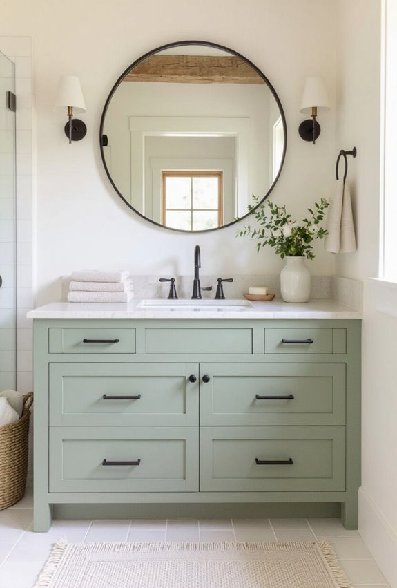 two tone layered farmhouse cabinetry