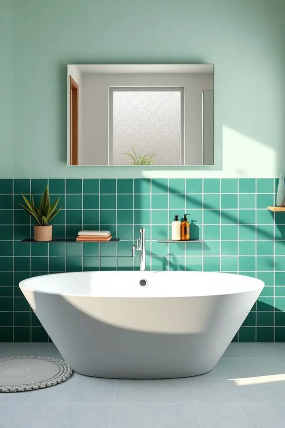 two toned green tile design