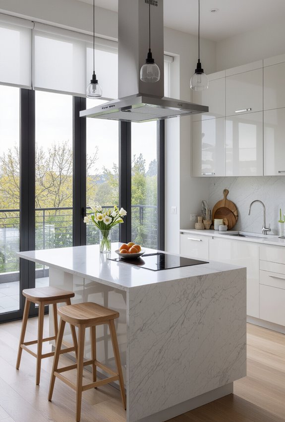 uncluttered ergonomic kitchen workflow