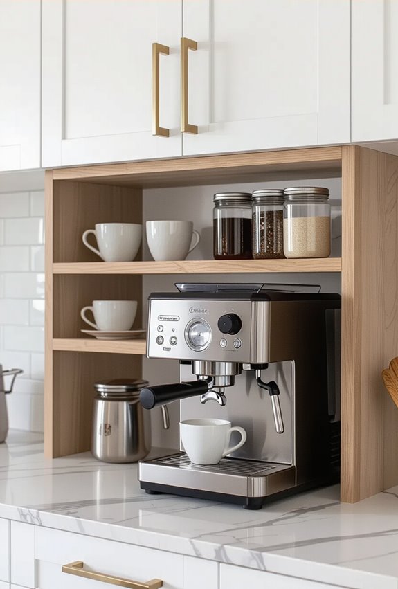 under cabinet hidden espresso station