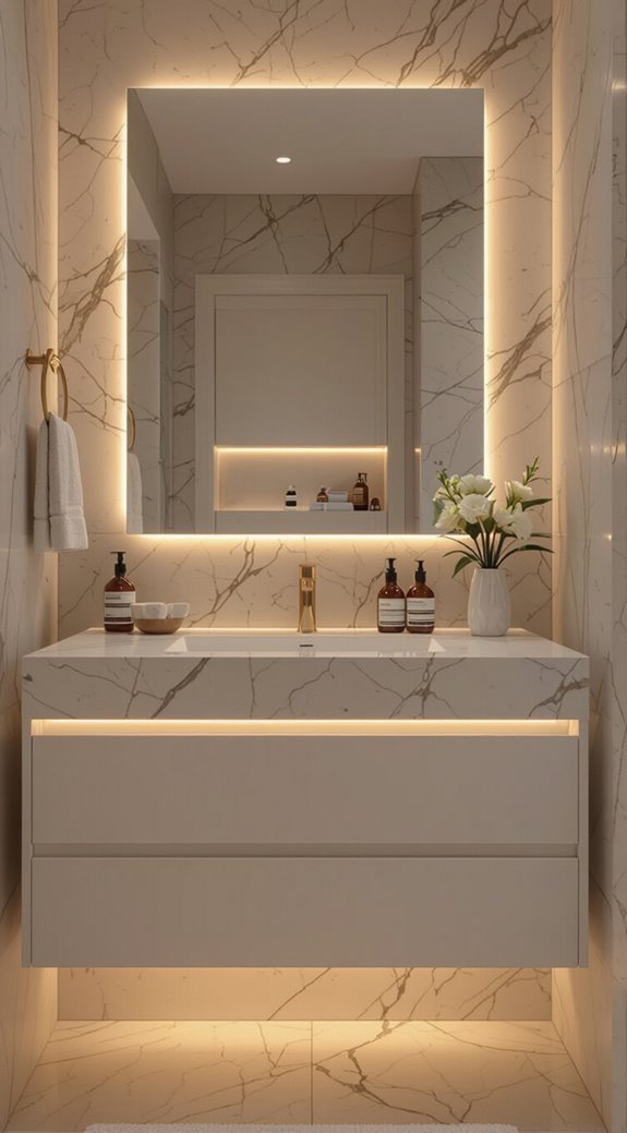 under cabinet mirror lighting