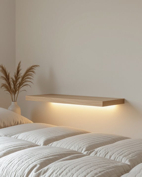 underlit floating shelf design