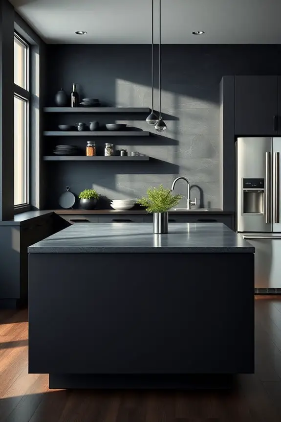 understated dark kitchen elegance