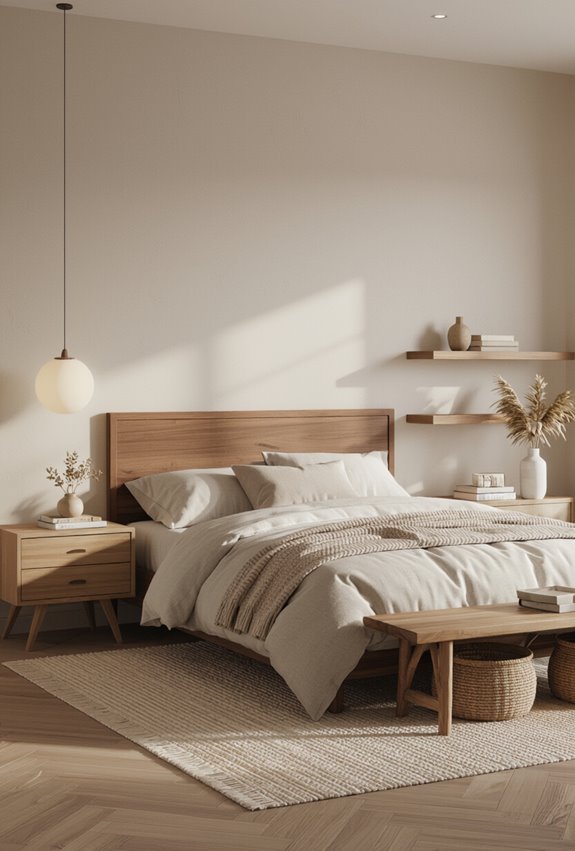 unify wood tones through textiles