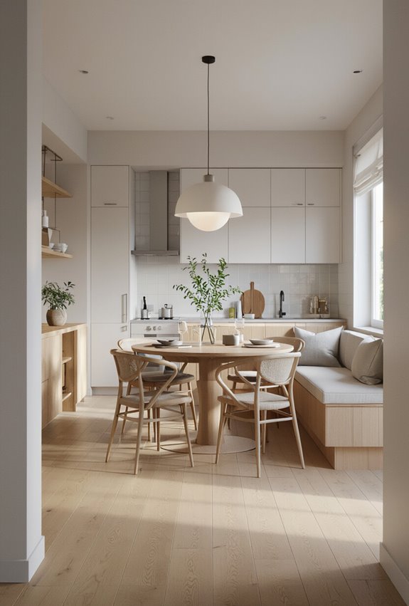 uninterrupted seamless kitchen dining flooring