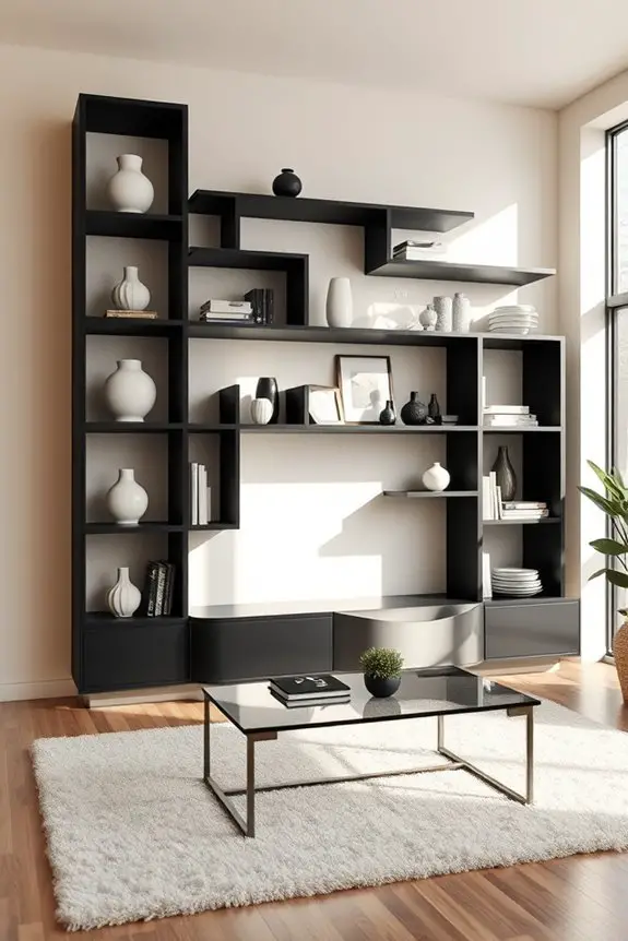 unique black shelving designs