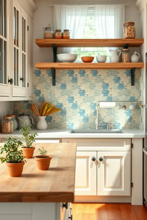 unique cottage kitchen backsplash