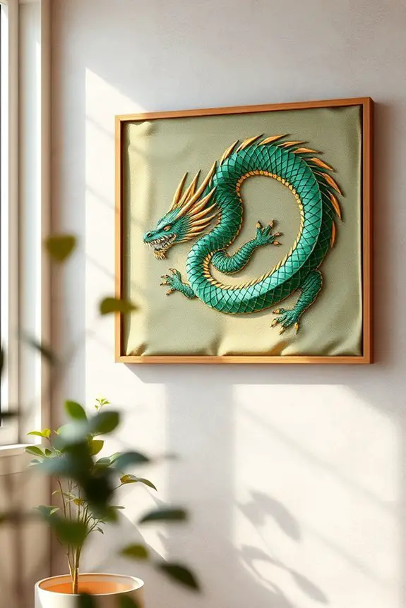 unique dragon fabric decor