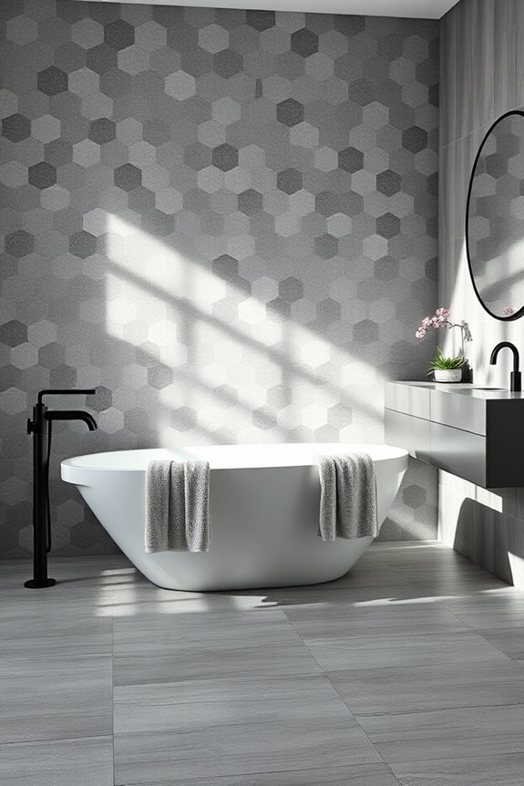 unique gray hexagon patterns