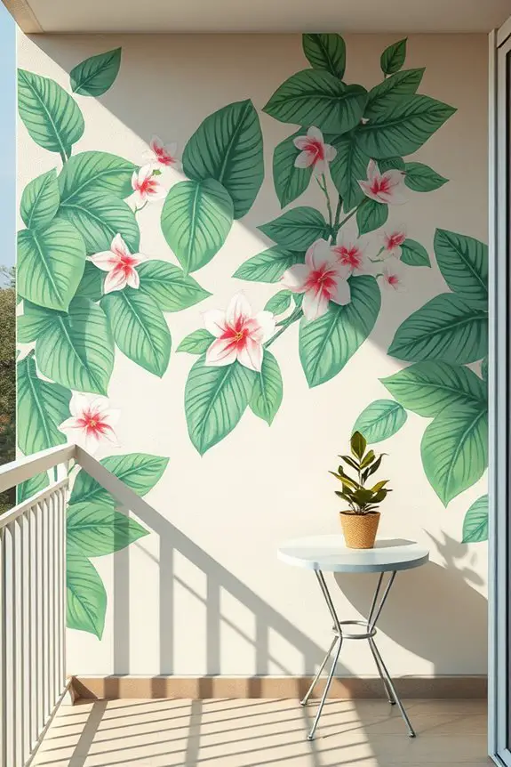 unique hand painted balcony murals